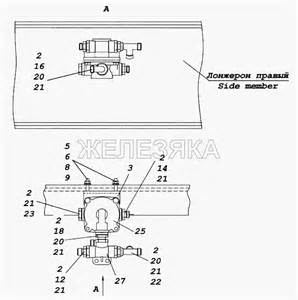 Главный цилиндр управления сцепления для КамАЗ-5460 (каталог 2005 г.)